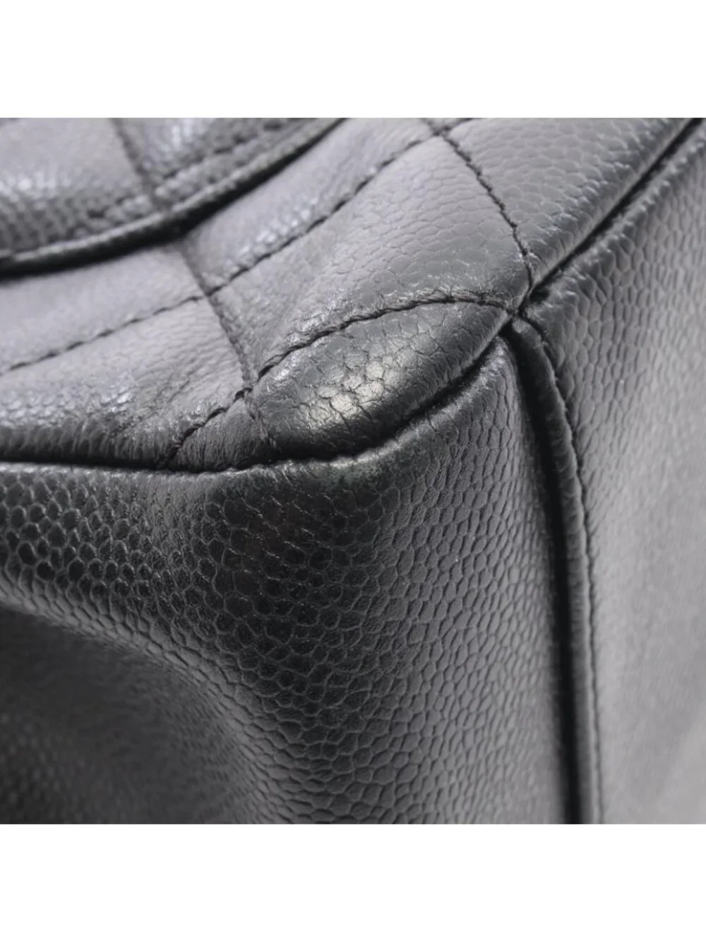 ★SOLD★ Chanel Tote Quilted Grand Shopping GST Black Caviar Leather Chain - Picture 10 of 12